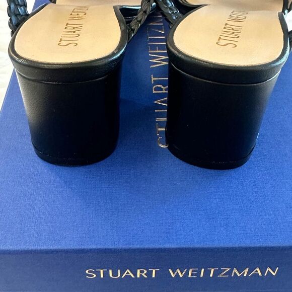 Stuart Weitzman Rosie 50 Sandal black woven slides 9.5 - Picture 5 of 7
